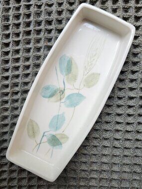 Red Wing Merrileaf Relish Tray Oblong Dish MCM Mid Century True China Pottery